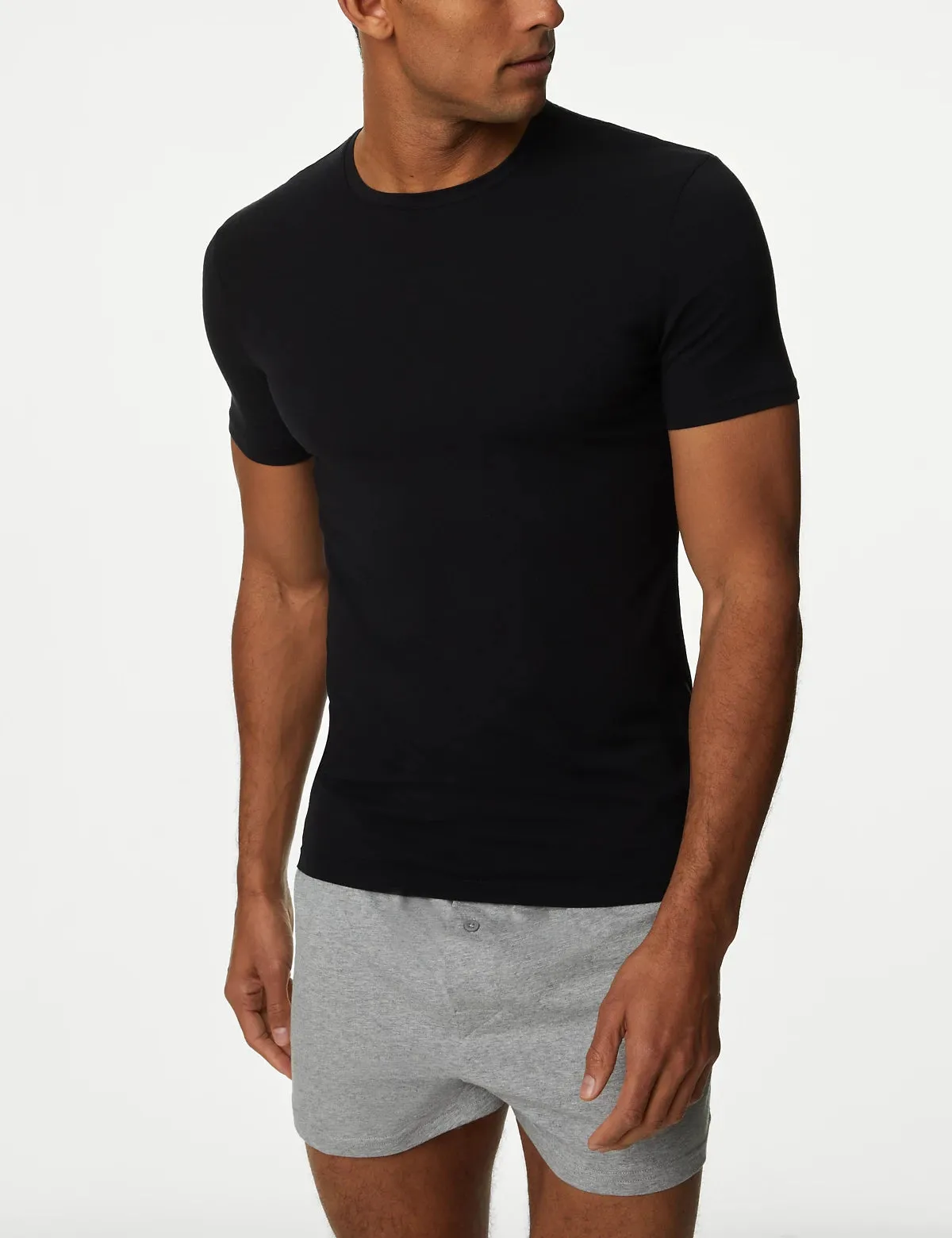M&S Mens S/S R-Neck Plain T-Shirt T14/1600A