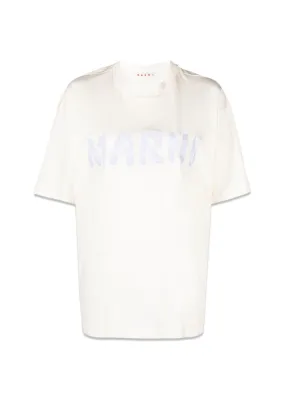 Marni Logo Organic cotton jersey - Pearl