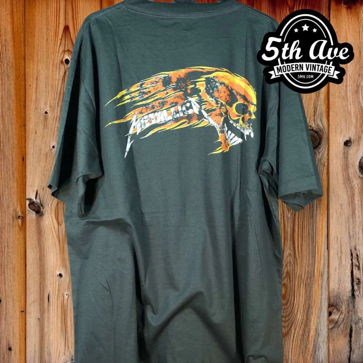 Metallica Pushead Skull Sun and Flaming Skull Vintage Single Stitch Cotton T-Shirt