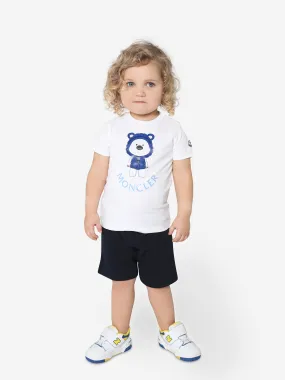 Moncler Enfant Baby Bear Print T-Shirt in White