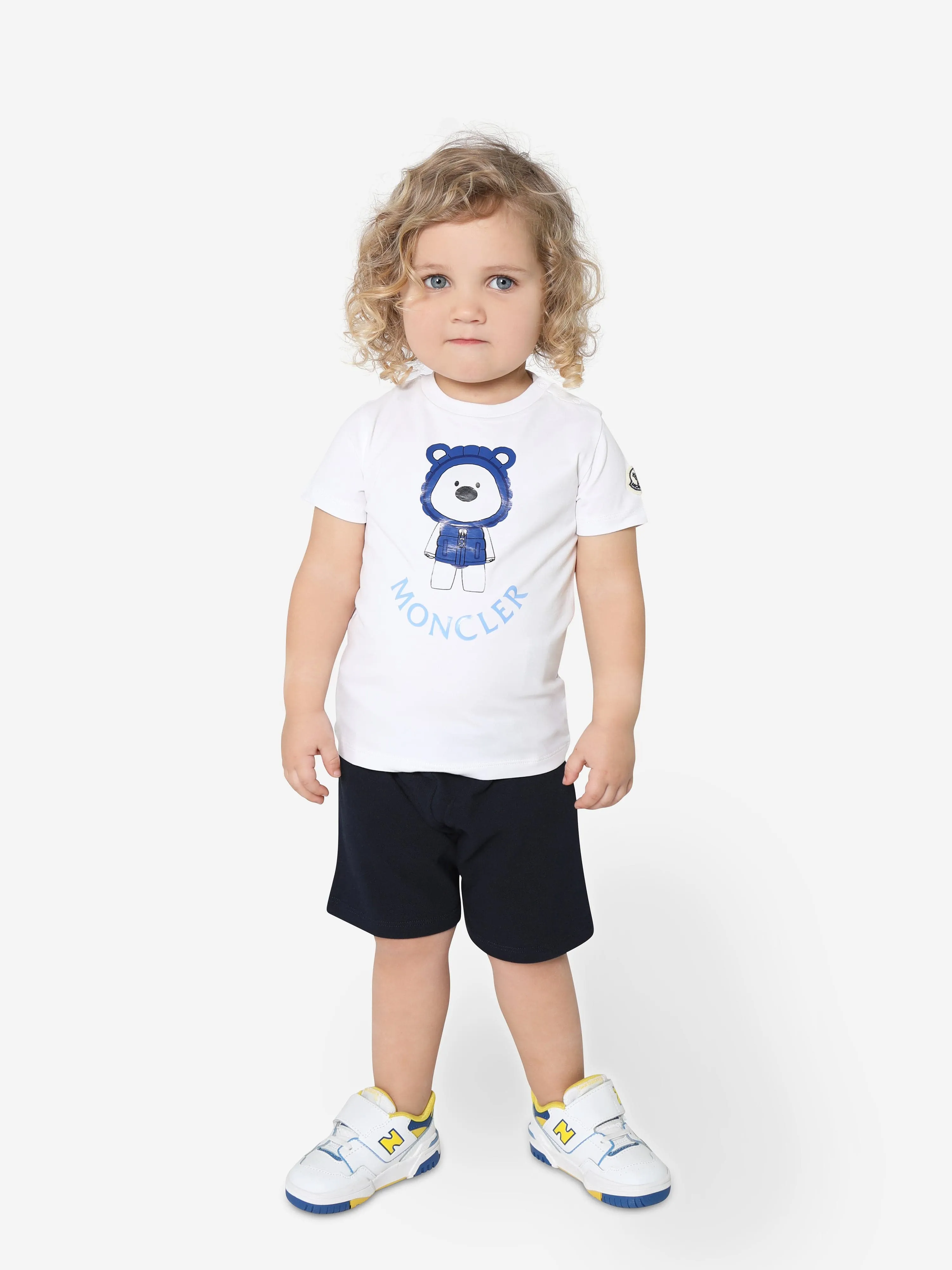 Moncler Enfant Baby Bear Print T-Shirt in White