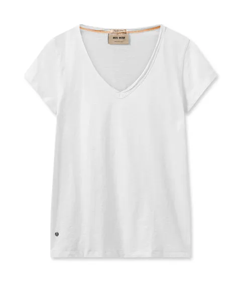 Mos Mosh Tulli V-SS Basic Tee - White