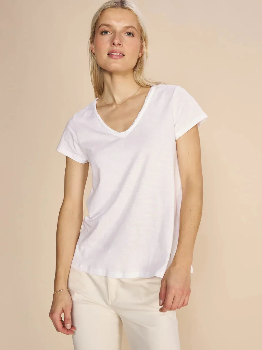 Mos Mosh Tulli V-SS Basic Tee - White