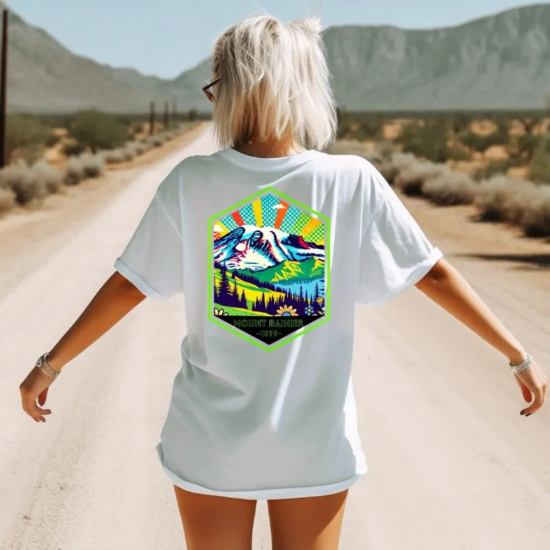 Mount Rainier Pop-Art Design PNG Download