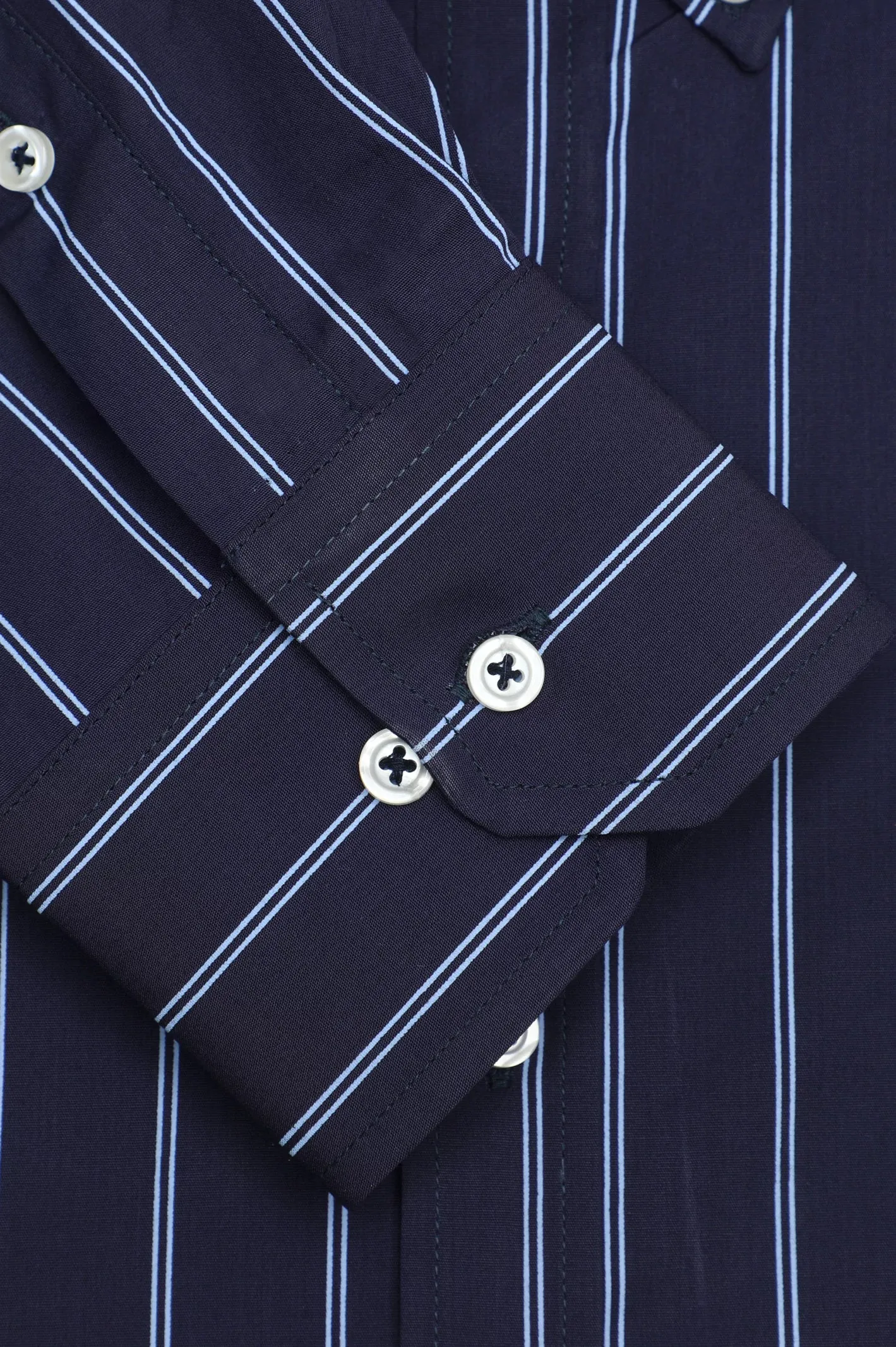 Navy Blue Broad Stripe Casual Shirt