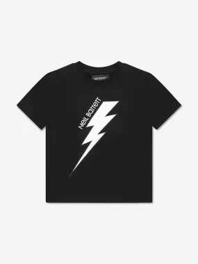 Neil Barrett Boys Thunderbolt T-Shirt in Black