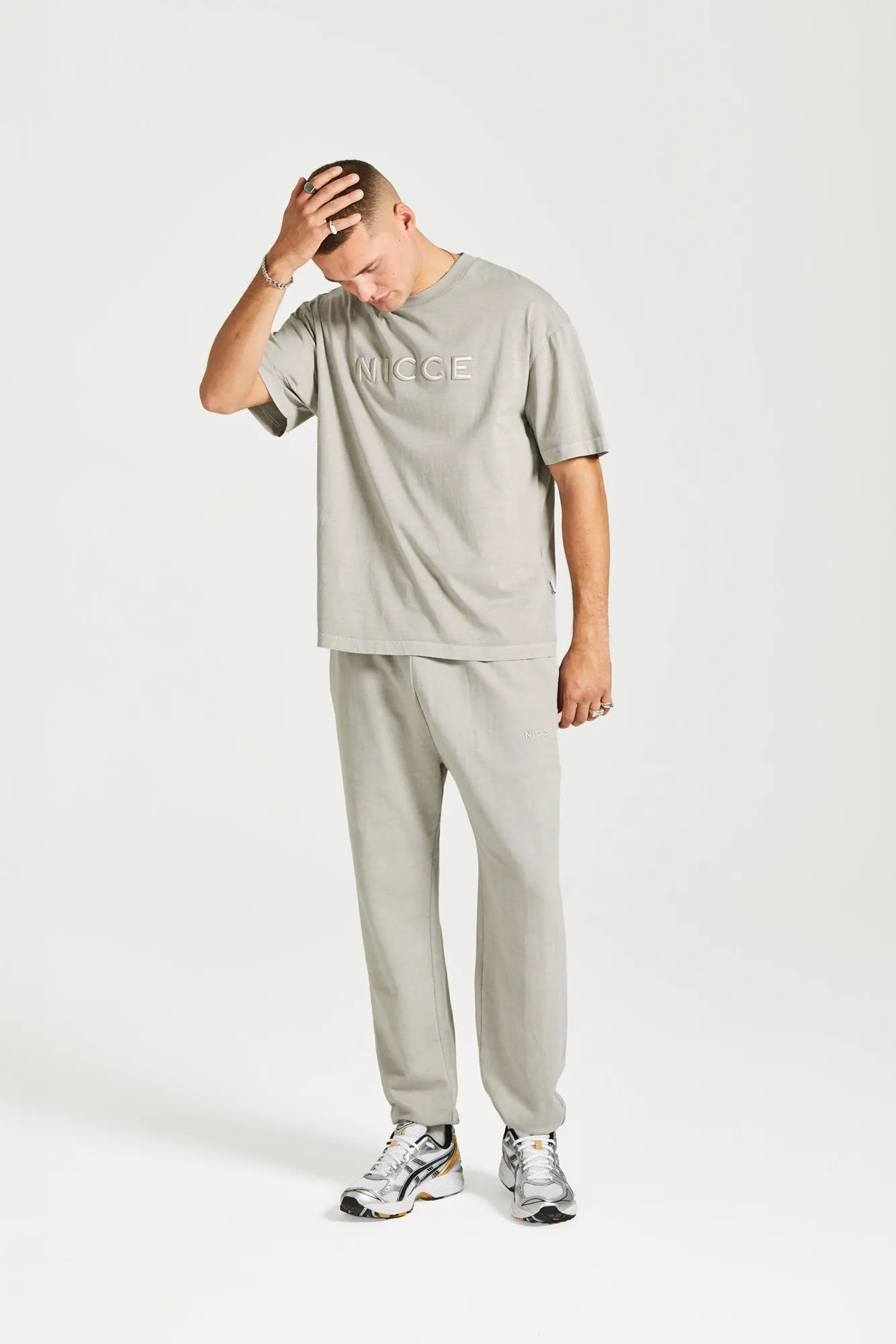 NICCE Mens Mercury Oversized T-Shirt | Circular Grey