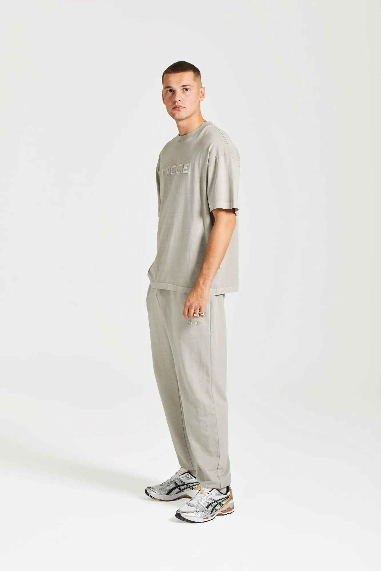 NICCE Mens Mercury Oversized T-Shirt | Circular Grey