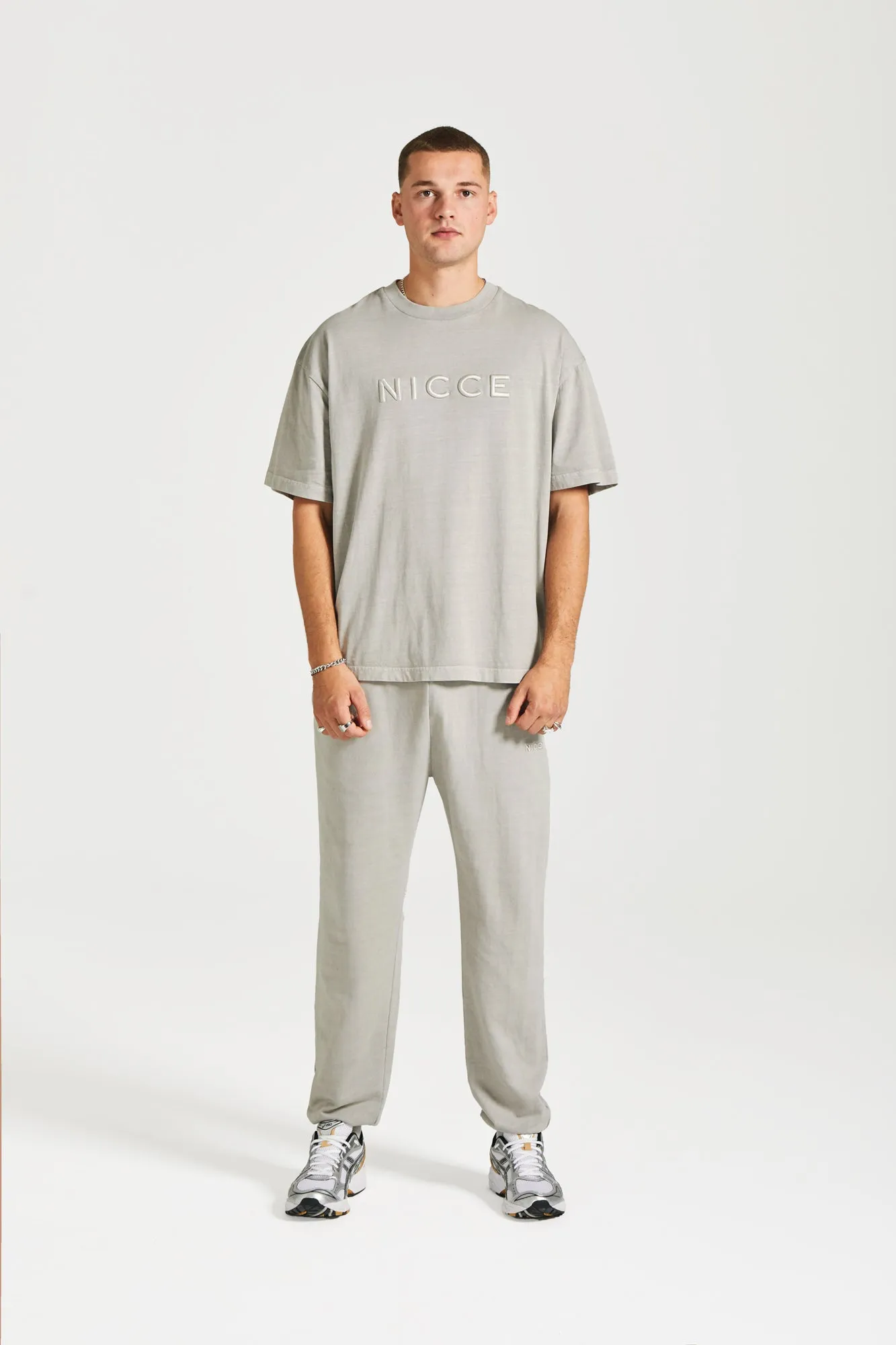 NICCE Mens Mercury Oversized T-Shirt | Circular Grey