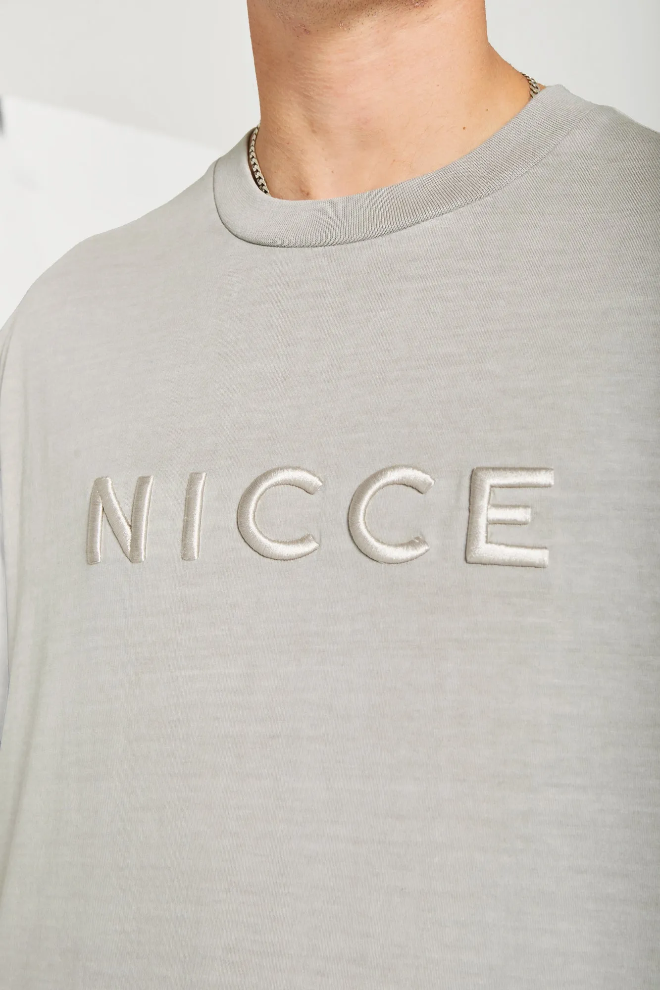 NICCE Mens Mercury Oversized T-Shirt | Circular Grey