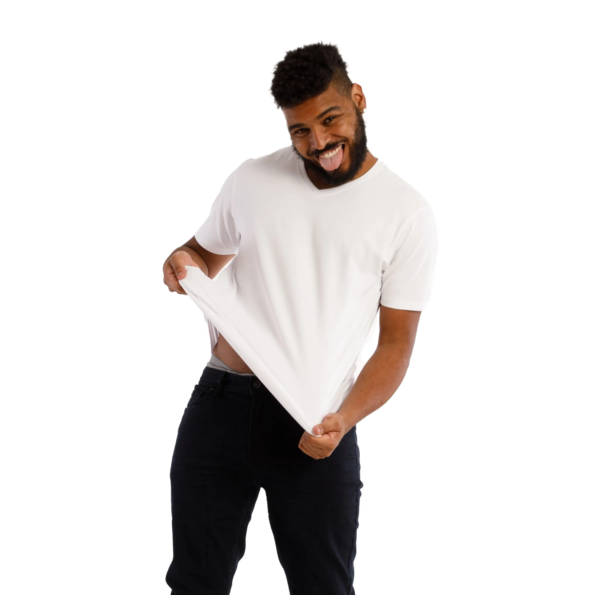 Organic V-Neck T-Shirt 3 Pack / White