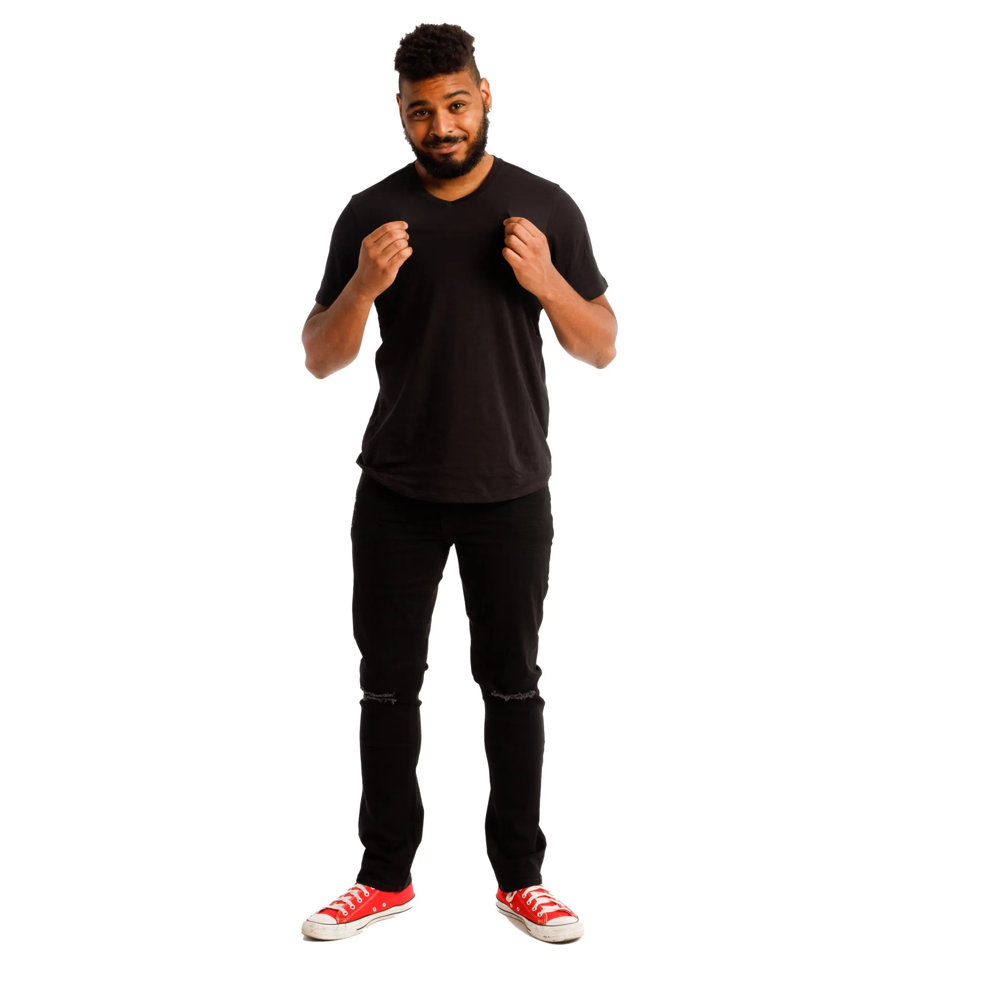 Organic V-Neck T-Shirt / Black