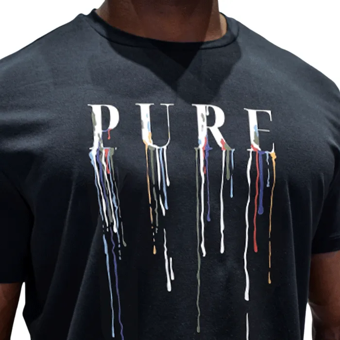 PURE PREMIUM BLACK Paint Splater  T-Shirt