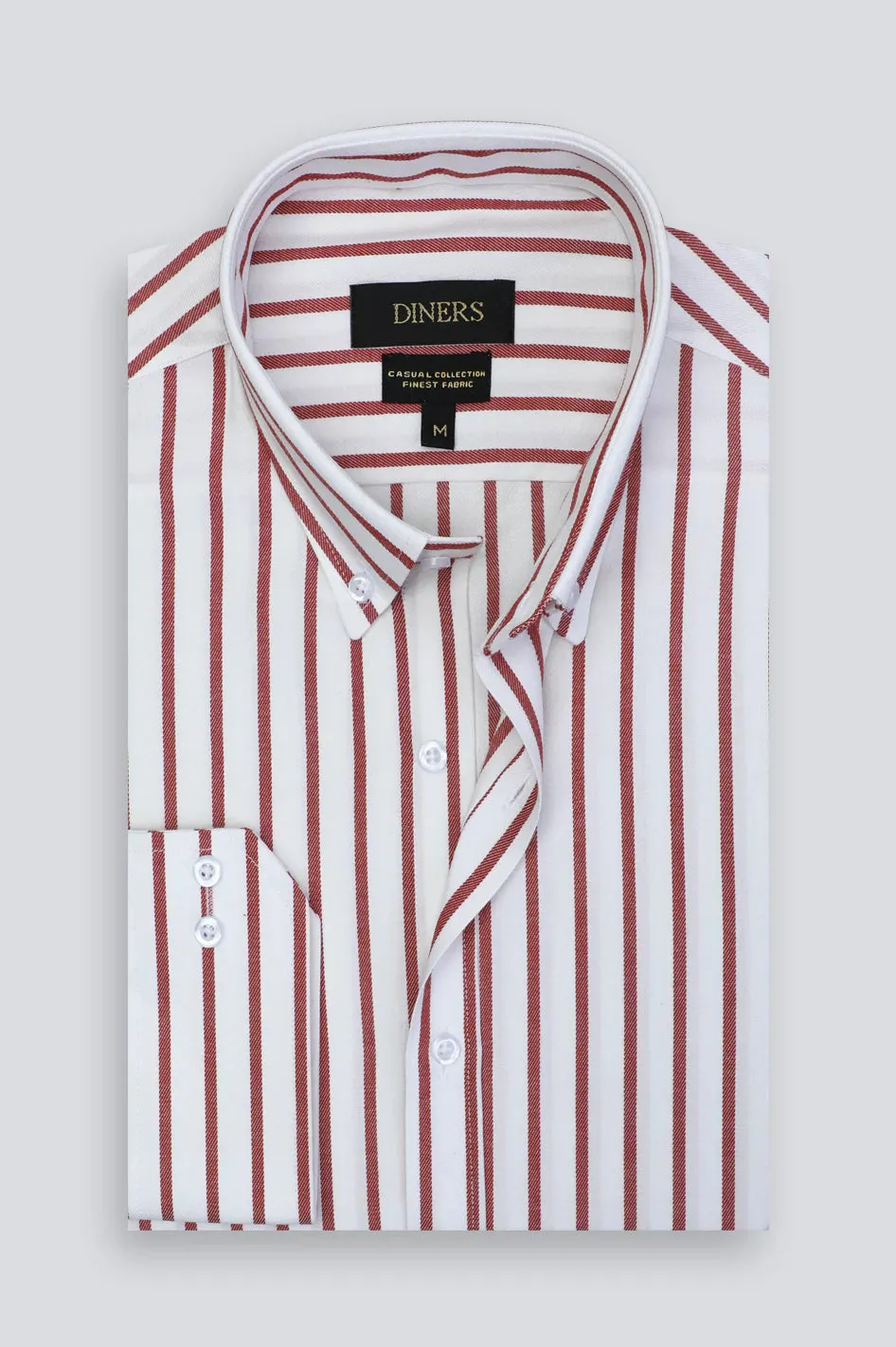 Red Awning Stripe Casual Shirt
