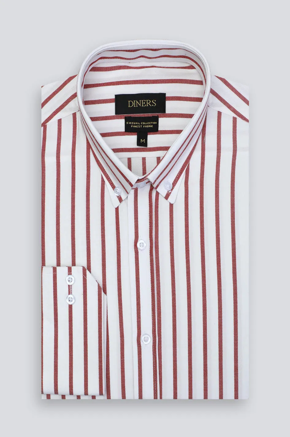 Red Awning Stripe Casual Shirt
