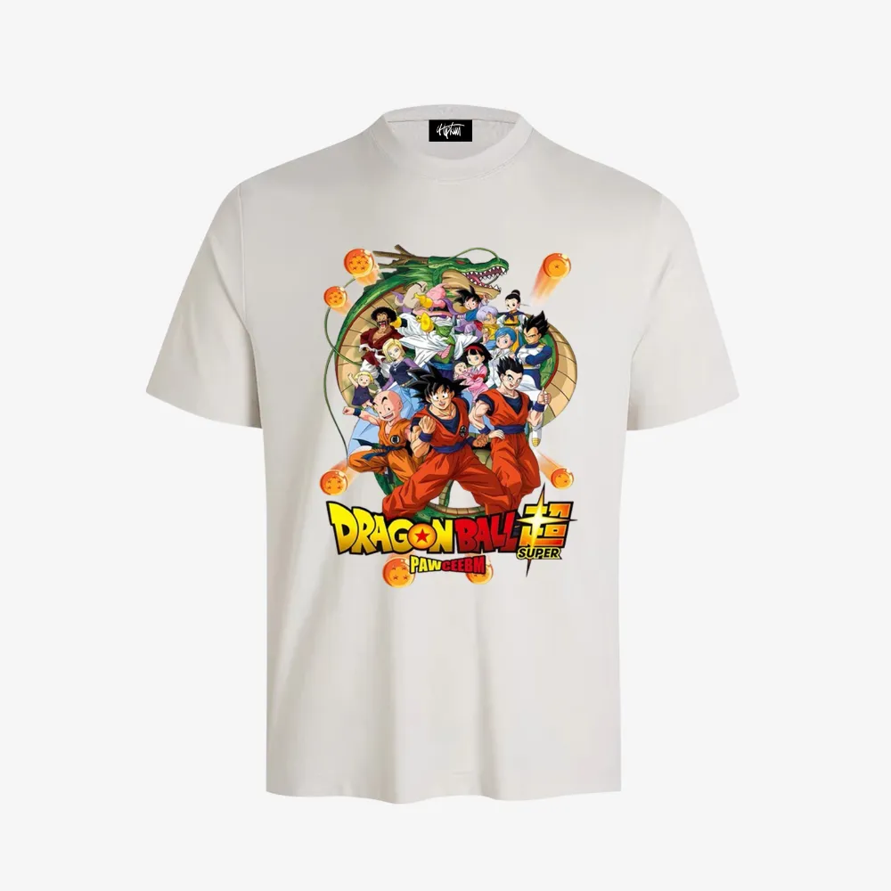“Retro anime fashion brand Goku family portrait dragon print” T-shirt