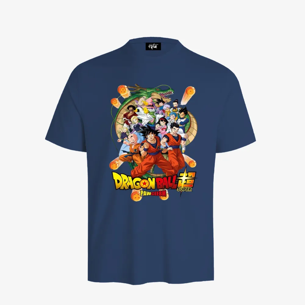 “Retro anime fashion brand Goku family portrait dragon print” T-shirt