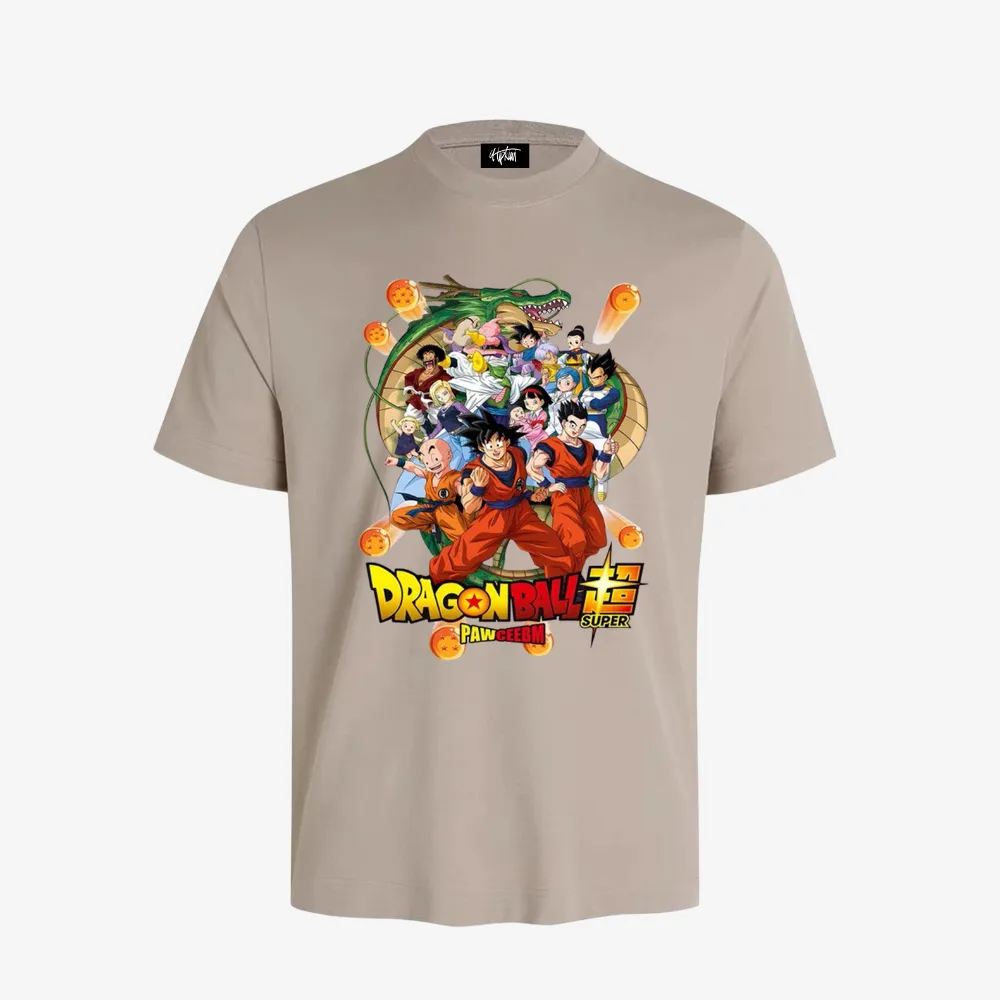 “Retro anime fashion brand Goku family portrait dragon print” T-shirt
