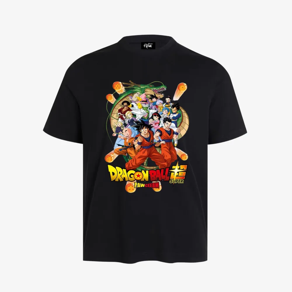 “Retro anime fashion brand Goku family portrait dragon print” T-shirt