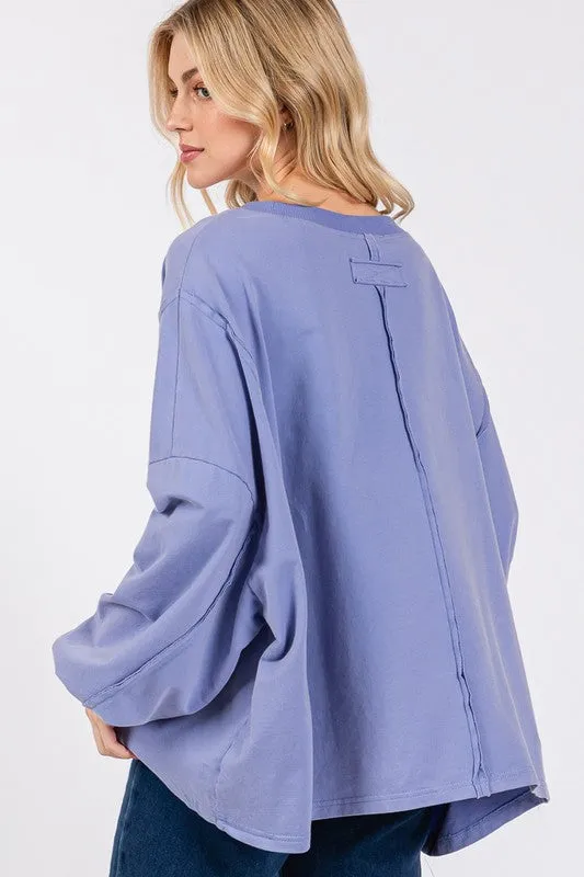 SAGE   FIG Flower Patch Dropped Shoulder Oversize Top