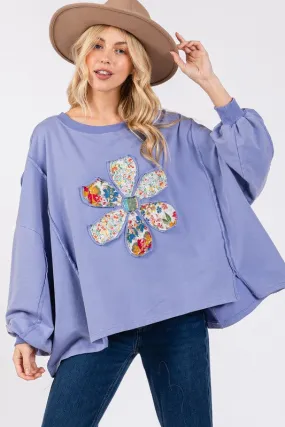 SAGE   FIG Flower Patch Dropped Shoulder Oversize Top