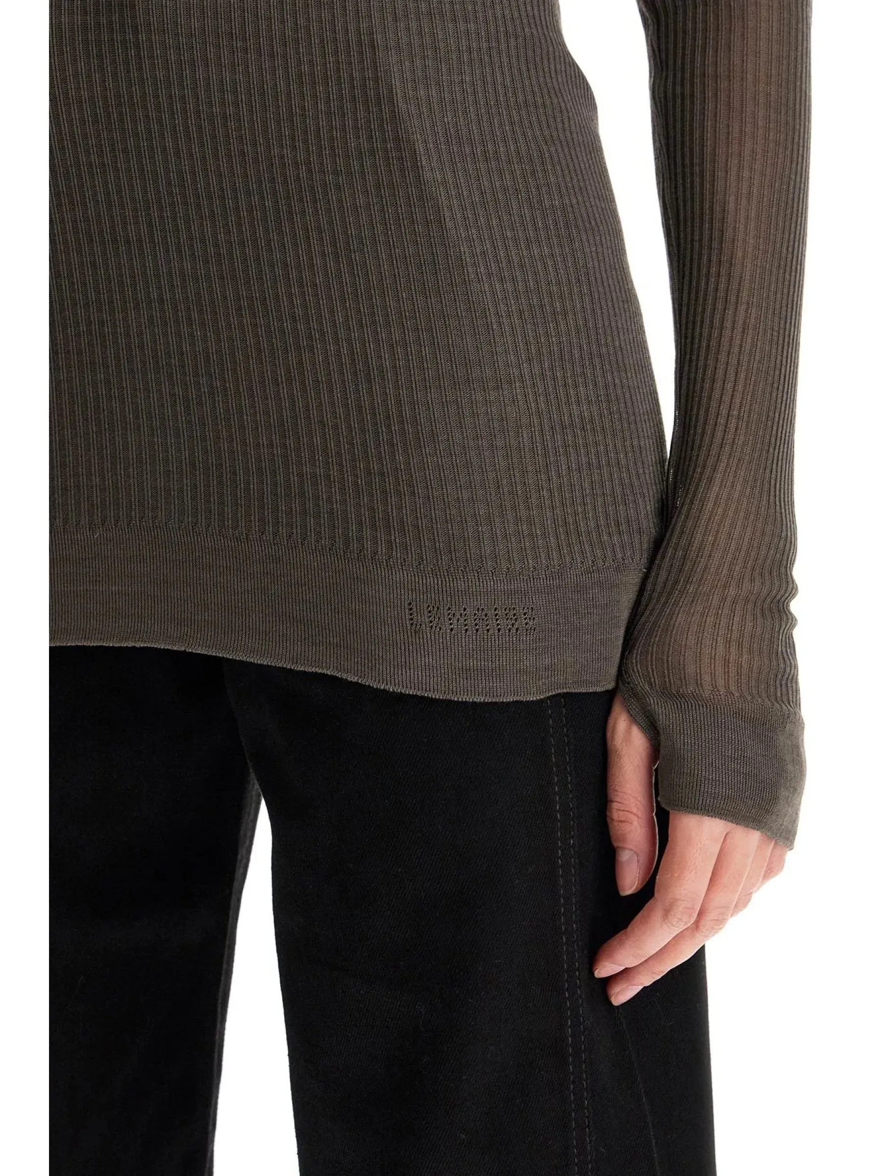 Seamless Ribbed Turtleneck Top