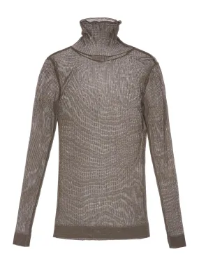 Seamless Ribbed Turtleneck Top