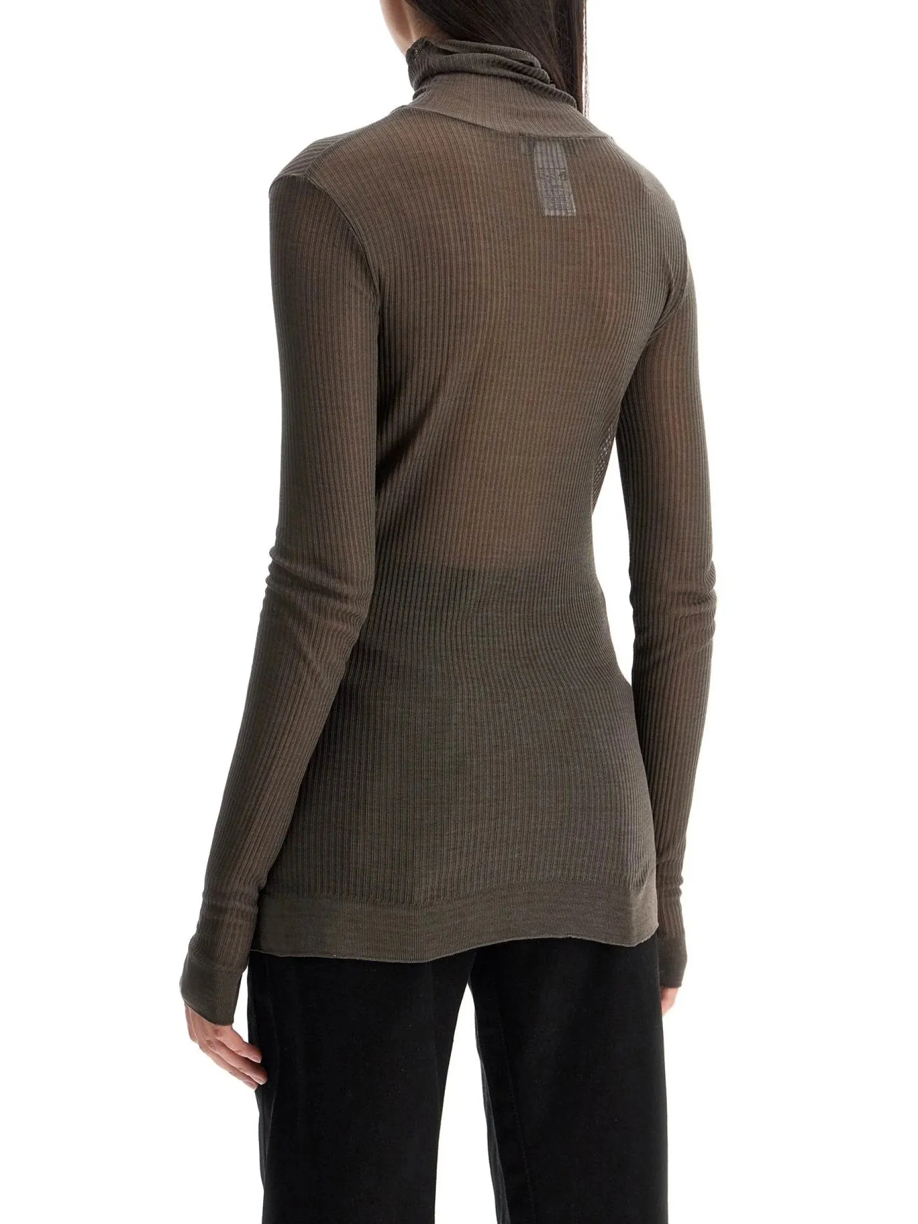 Seamless Ribbed Turtleneck Top
