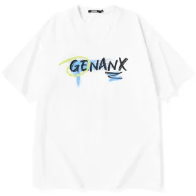 Street Style Letter Print Round Neck T-Shirt