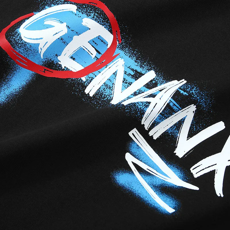 Street Style Letter Print Round Neck T-Shirt