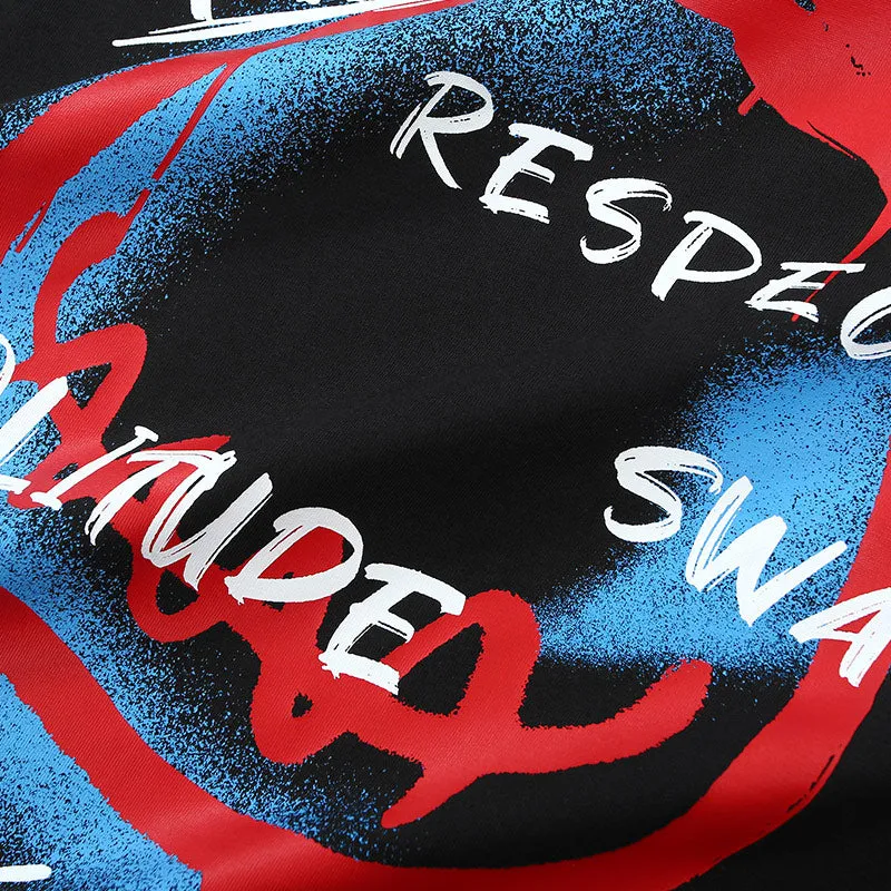 Street Style Letter Print Round Neck T-Shirt
