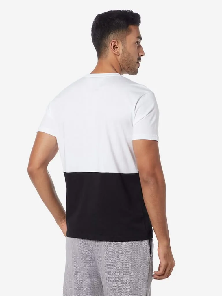 Studiofit White Slim-Fit Camouflage T-Shirt
