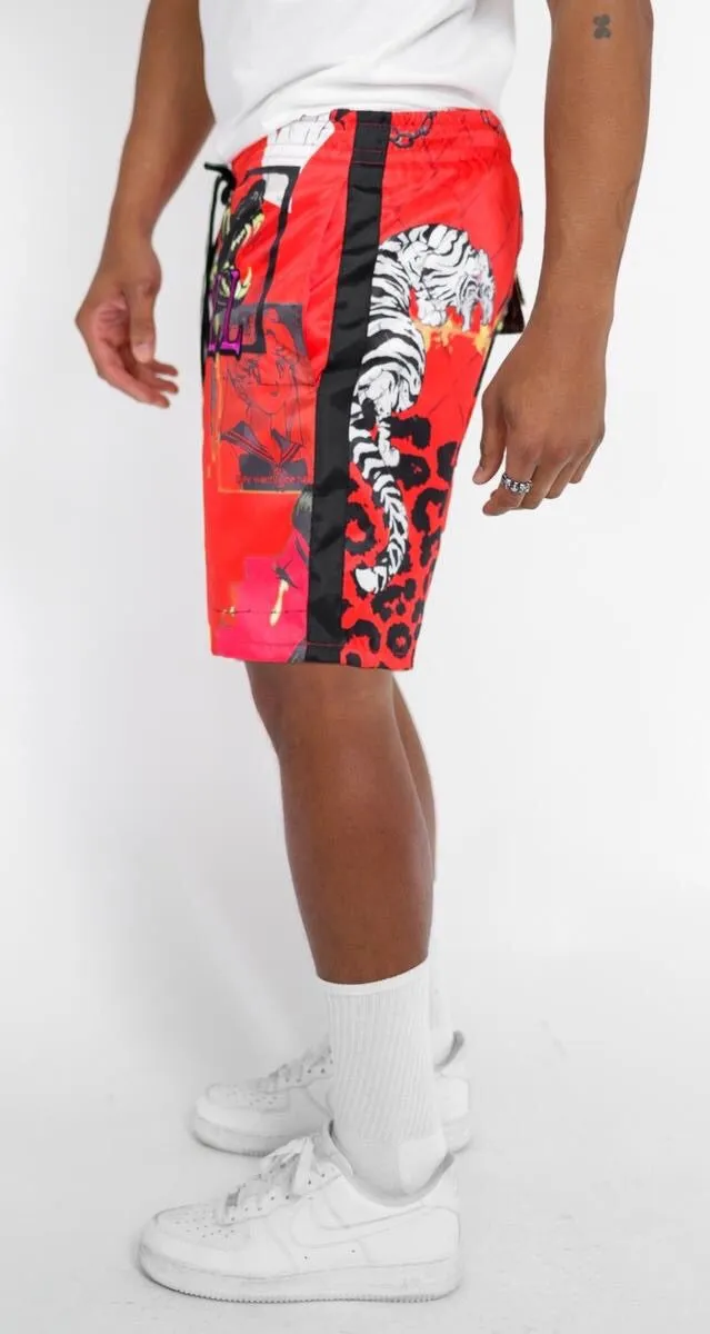 Sugarhill-Red Hybird Cabana Shorts-Red
