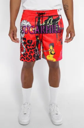 Sugarhill-Red Hybird Cabana Shorts-Red