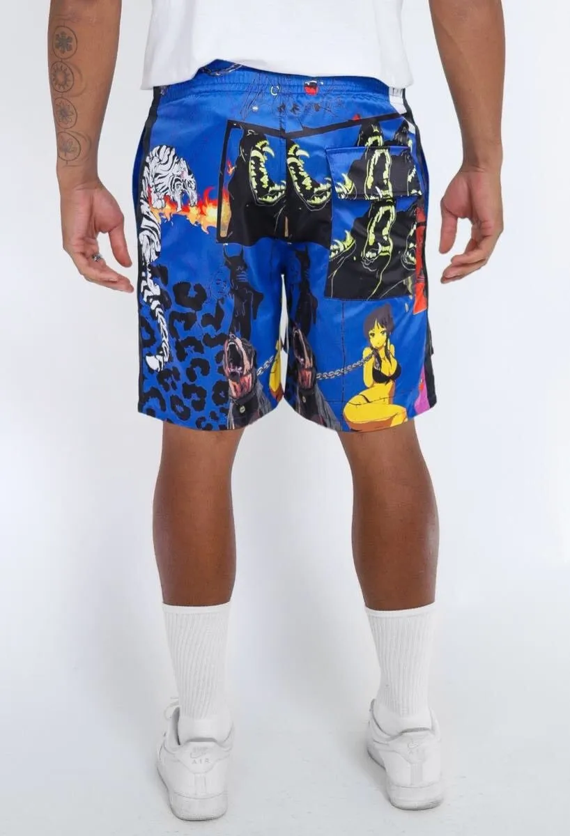 Sugarhill-Royal Hybird Cabana Shorts-Royal