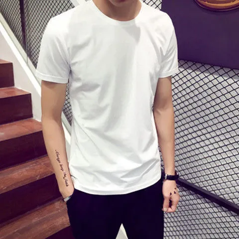 Summer Short Sleeve T-Shirt Trendy Loose Student Mid-Length Black Tops T-Shirt