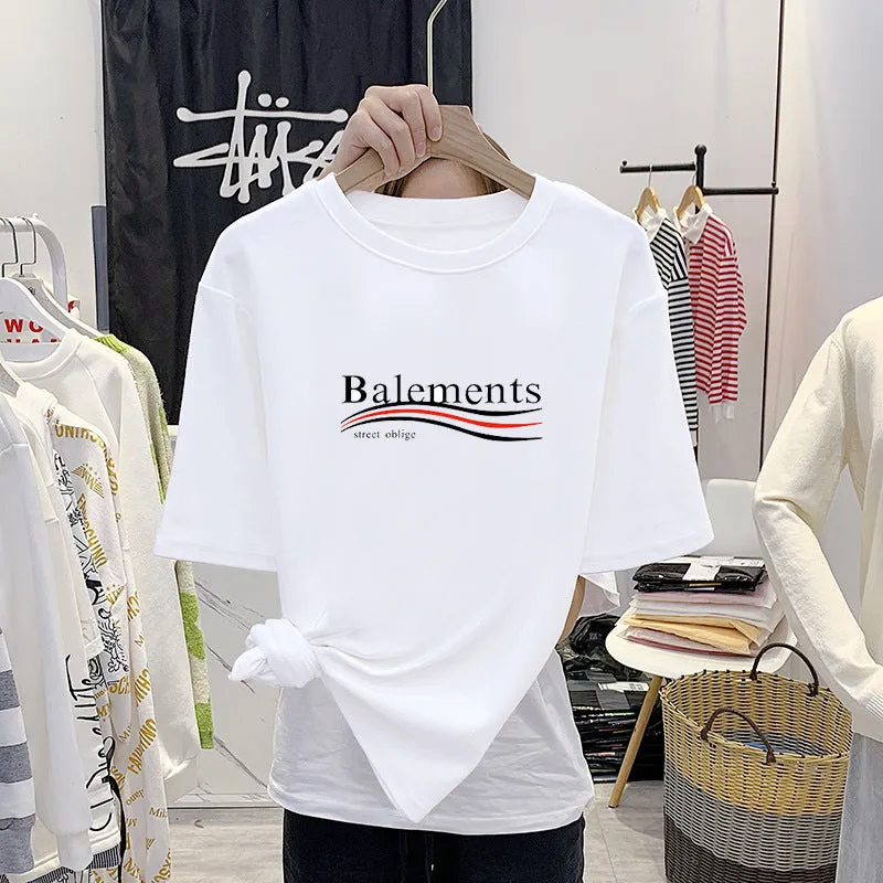 Summer Women Short Sleeve Tops Korean Student  INS Trendy Loose T-Shirt