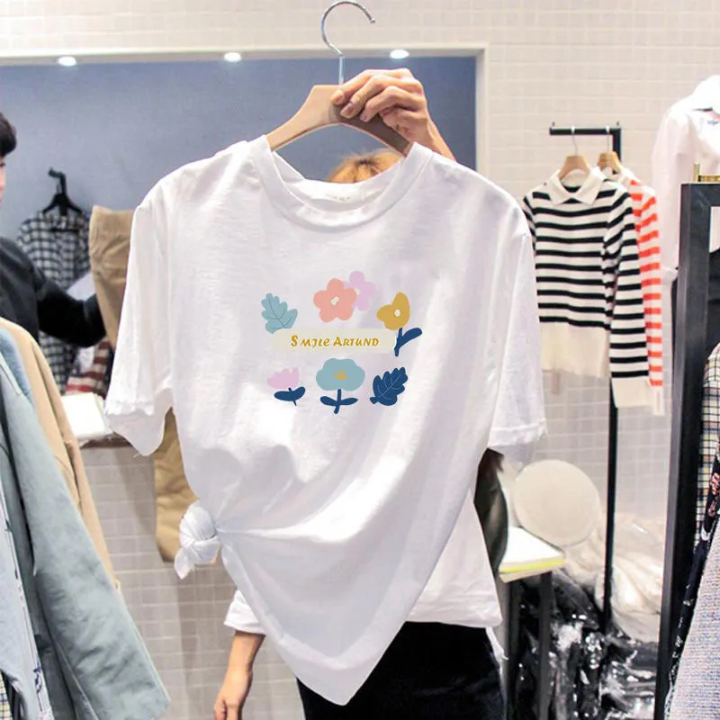 Summer Women Short Sleeve Tops Korean Student  INS Trendy Loose T-Shirt