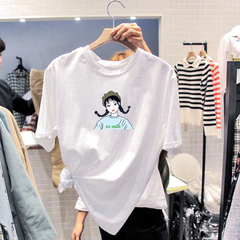 Summer Women Short Sleeve Tops Korean Student  INS Trendy Loose T-Shirt