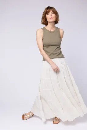 Tia Tiered Skirt (Ivory)