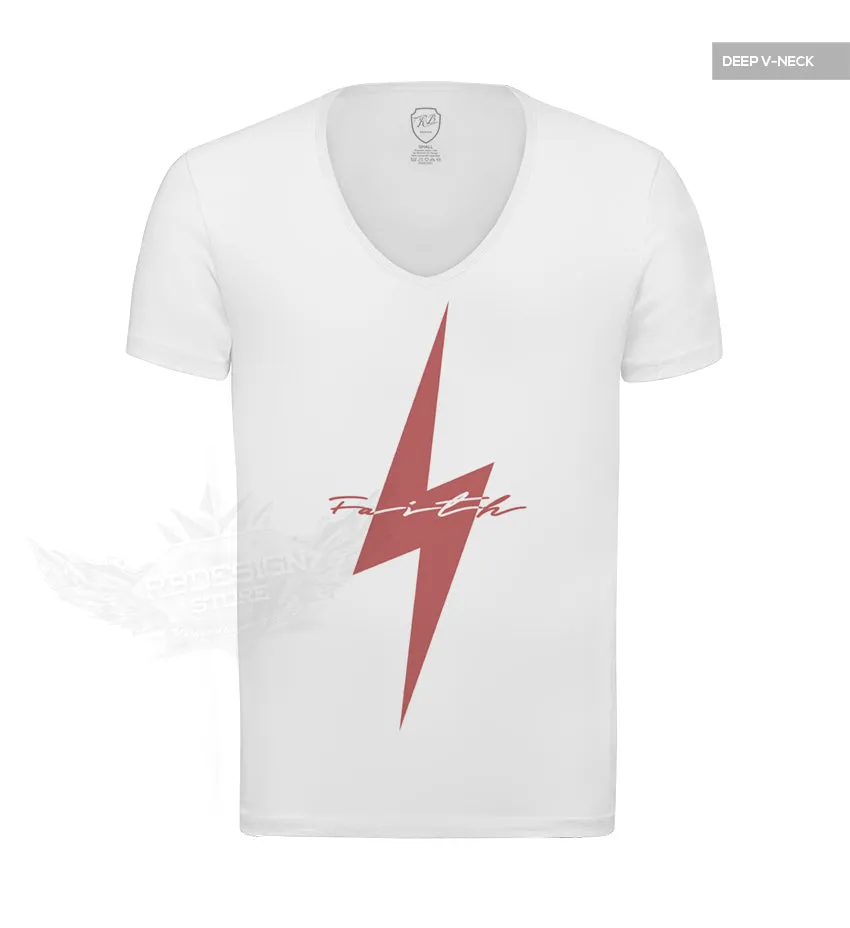 Urban Fashion Men's T-shirt "Faith on Stormy Days" RED MD897R