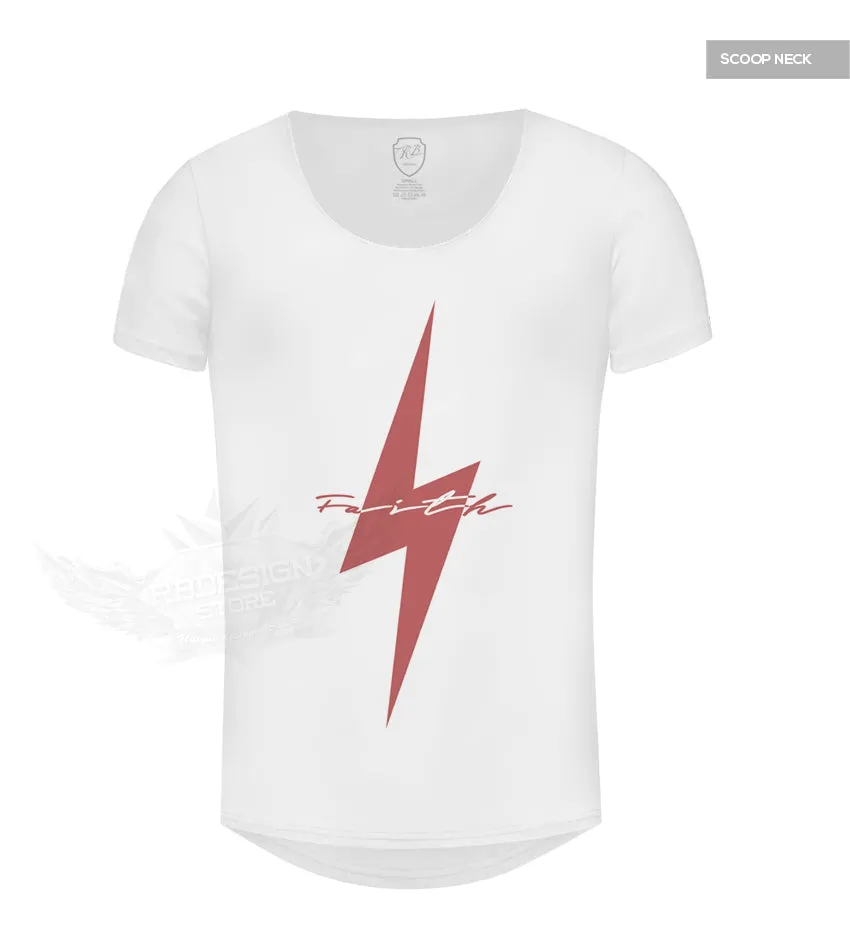 Urban Fashion Men's T-shirt "Faith on Stormy Days" RED MD897R
