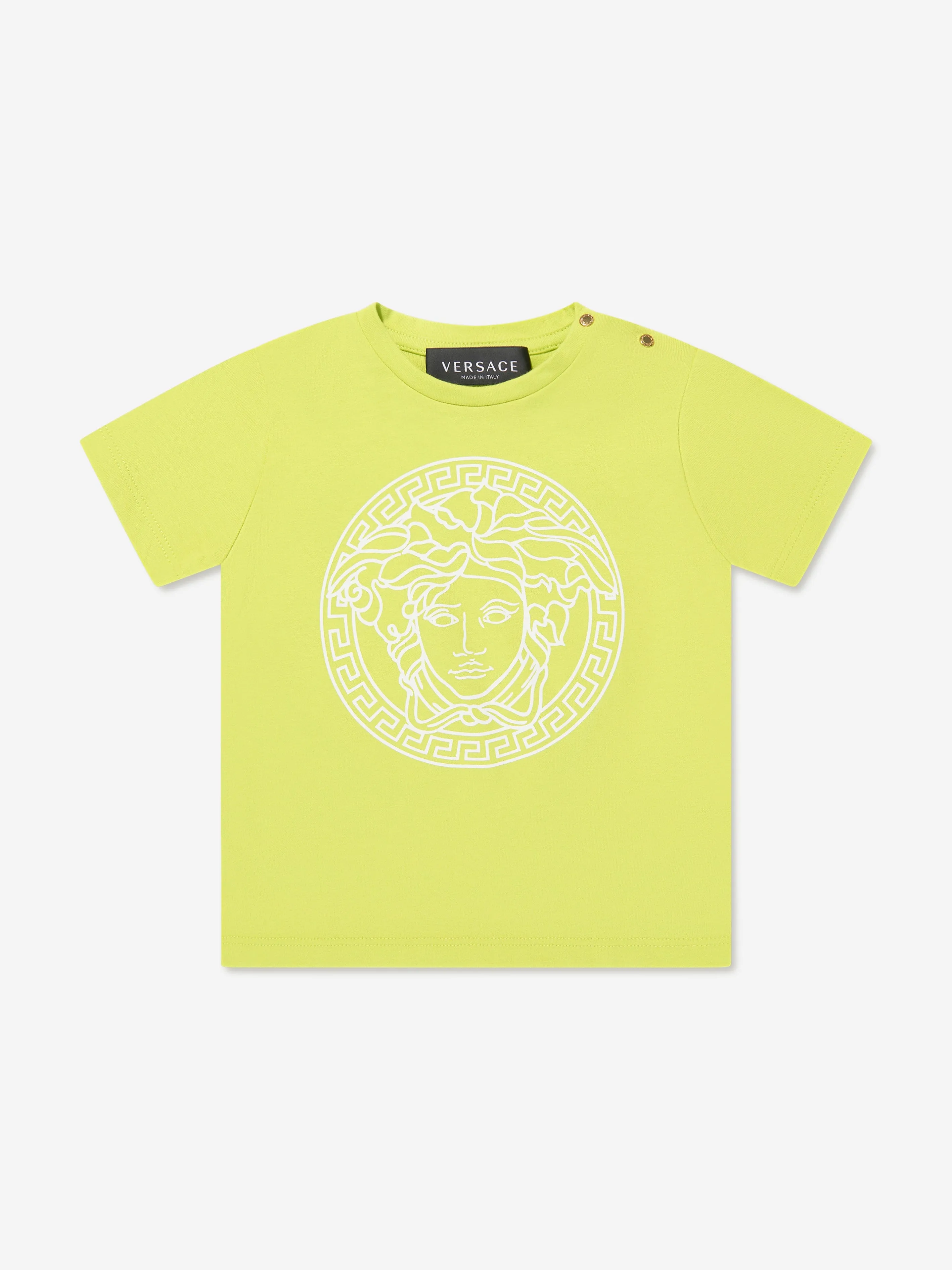 Versace Baby Boys Medusa Logo T-Shirt in Lime