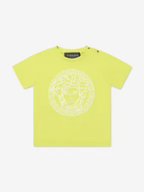 Versace Baby Boys Medusa Logo T-Shirt in Lime