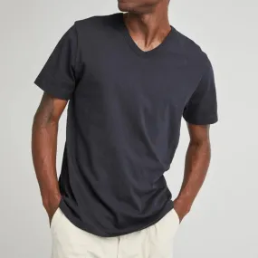 Weighted Organic Cotton V-Neck Tee (Black)