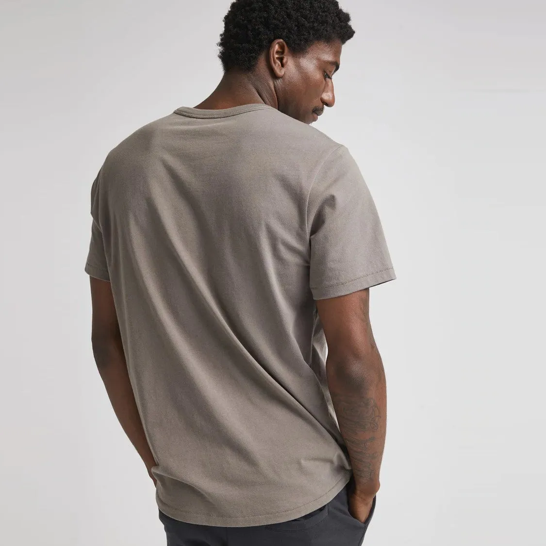 Weighted Organic Cotton V-Neck Tee (Gunmetal)