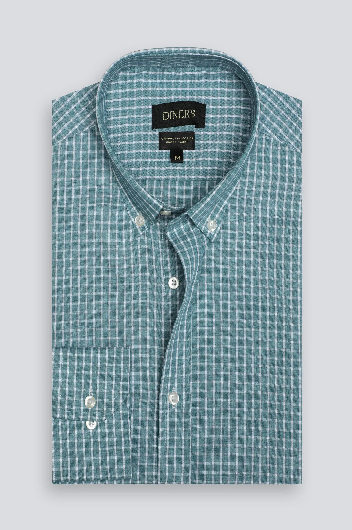 Windowpane Check Casual Shirt