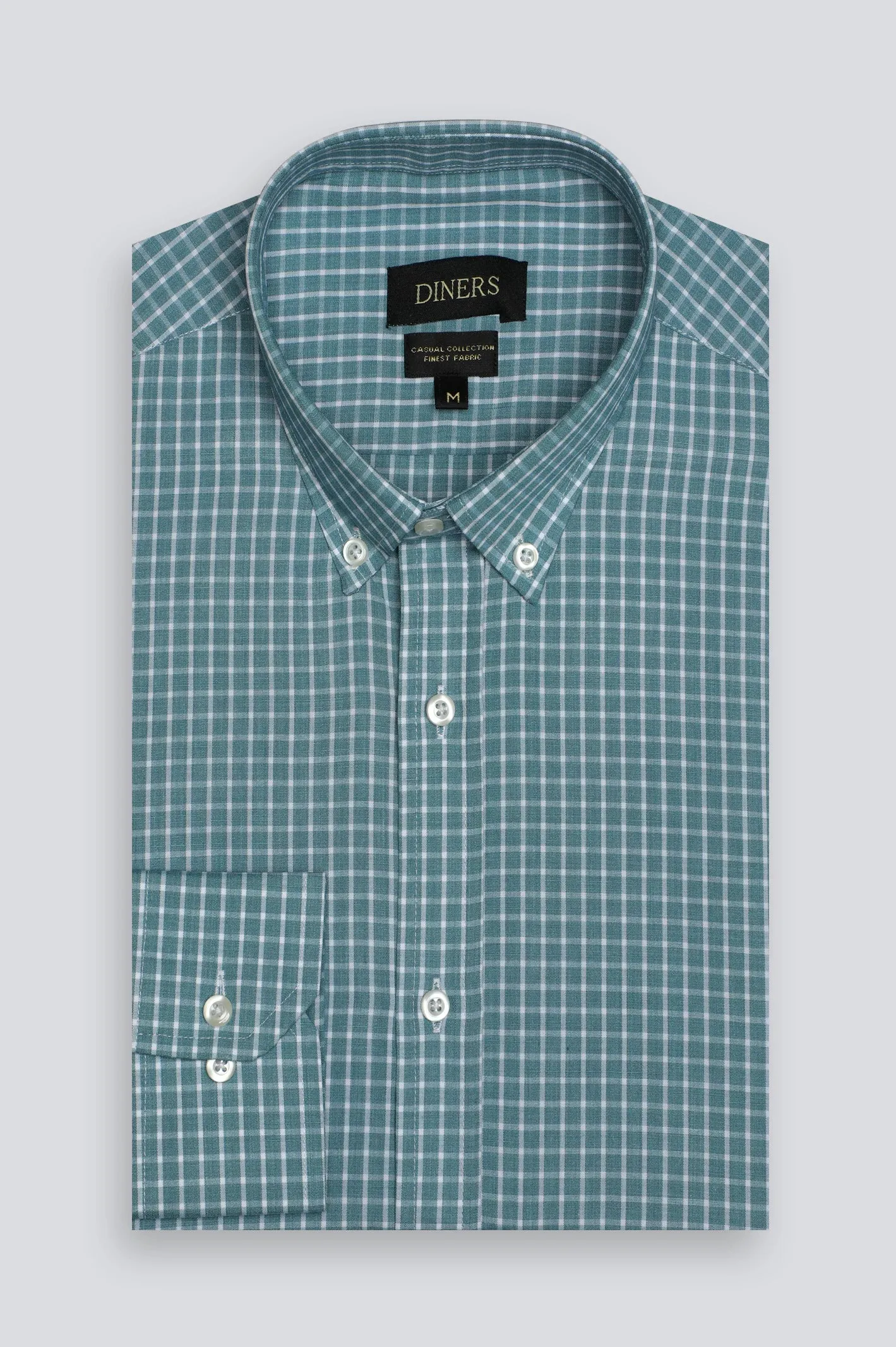 Windowpane Check Casual Shirt