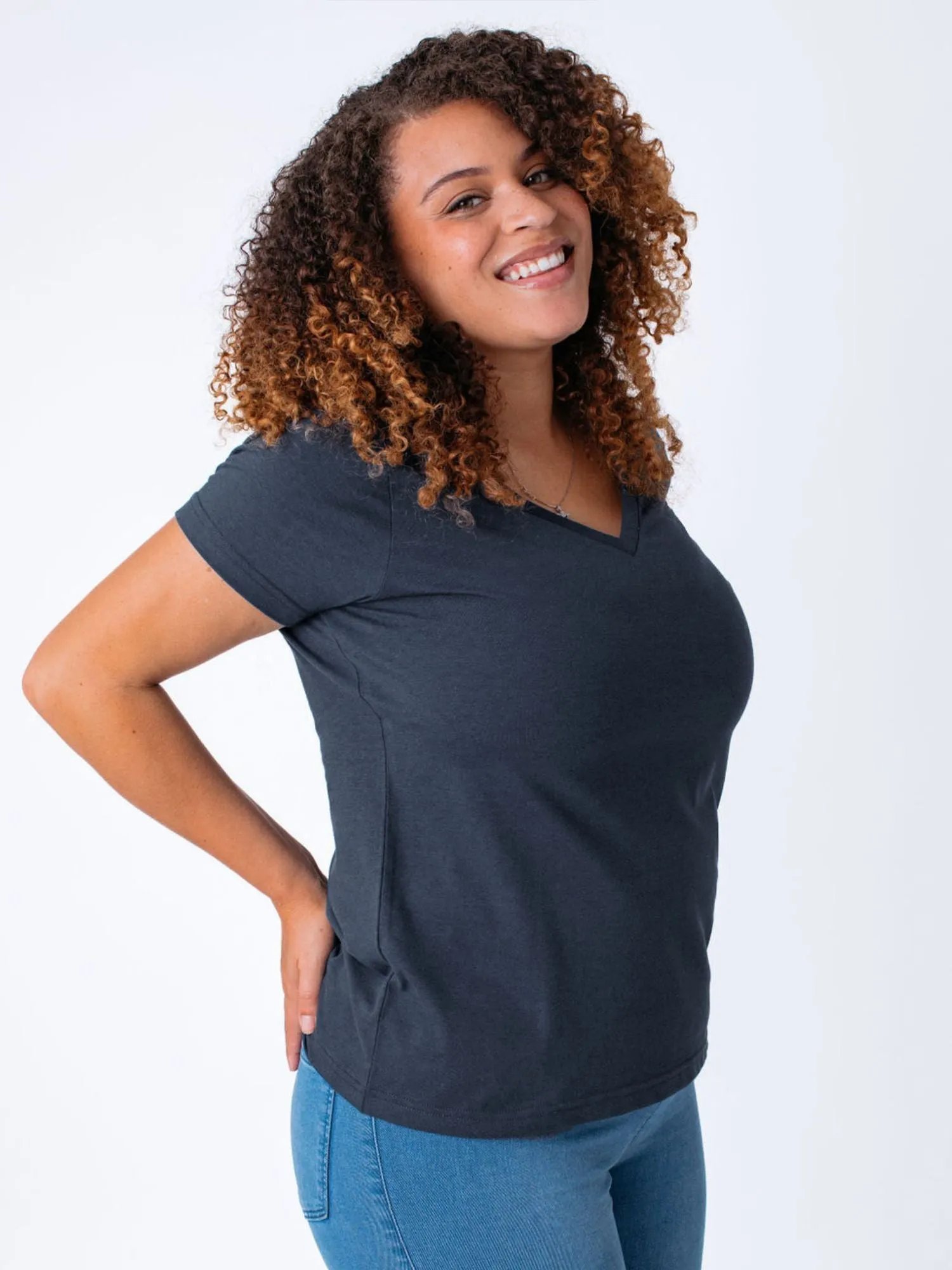 Women's Indigo Blue V-Neck FINAL SALE