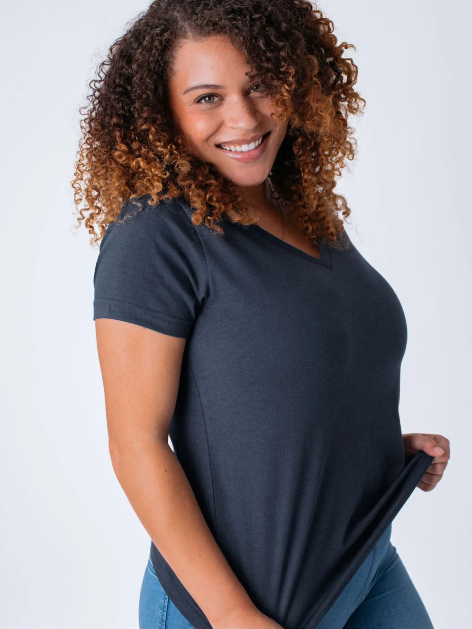 Women's Indigo Blue V-Neck FINAL SALE